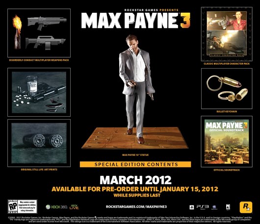 Max Payne 3 gets $100 Special Edition, pre-order only until January 15, Game Crazy