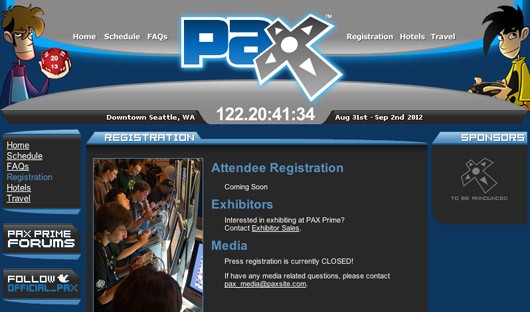 PAX Prime registration site officially open, registration opens next week [updated], Game Crazy