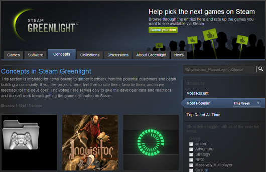 Steam Greenlight &#8216;Concepts&#8217;: Post your game without the $100 fee, Game Crazy